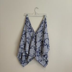 Anthropologie One Size Blue and White Blouse